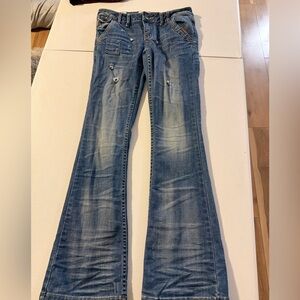 Superdry Blue Flared Distressed 28x32 Angelina Jeans Women’s